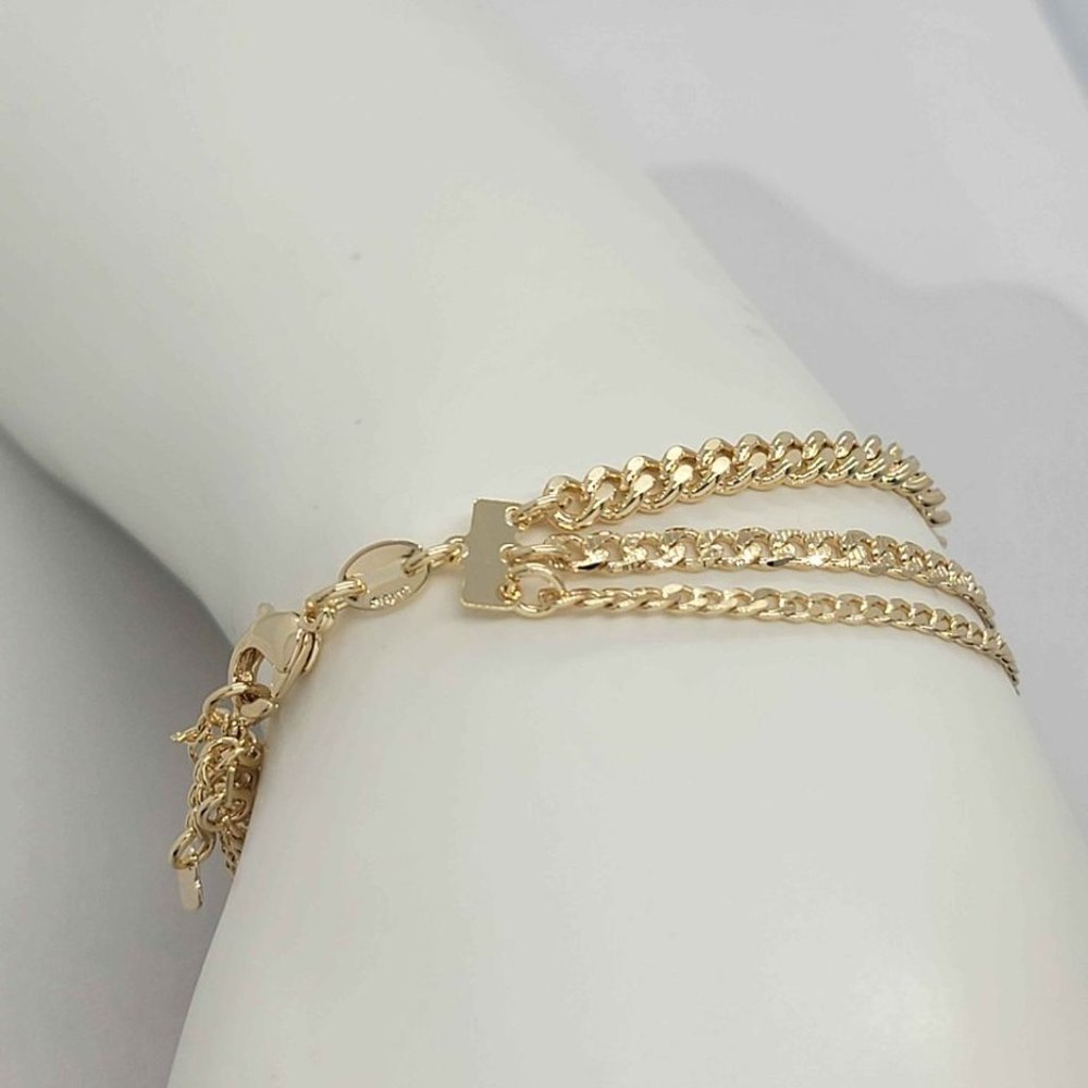Brand New Brazilian 18k Gold Filled 3 ROW Bracelet - Picture 6 of 7
